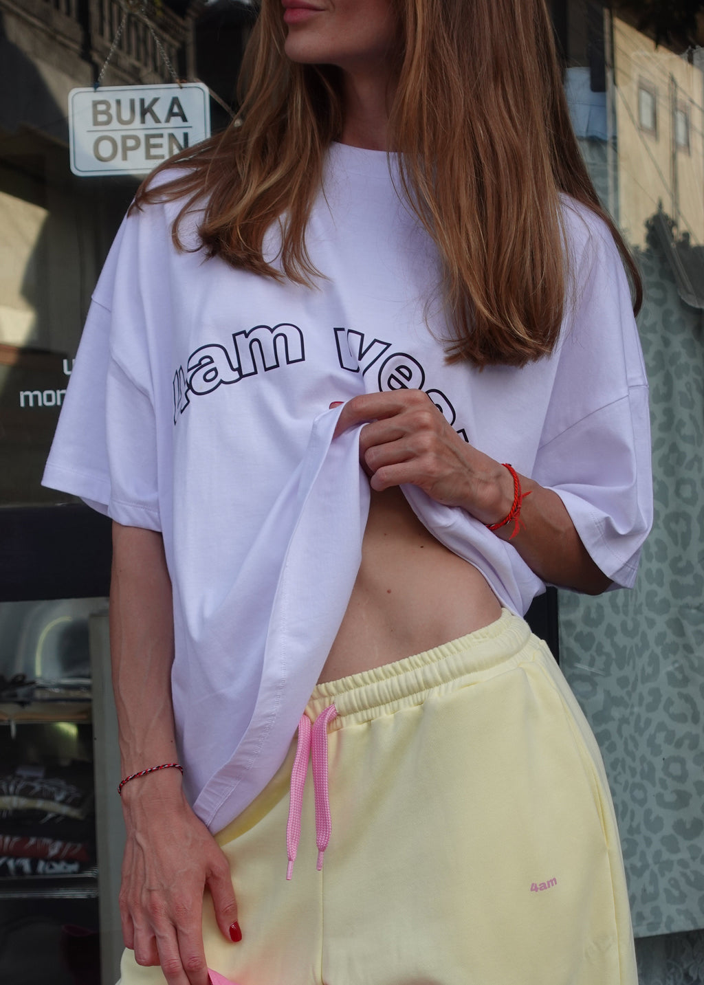 Oversized T-shirt White Logo Black