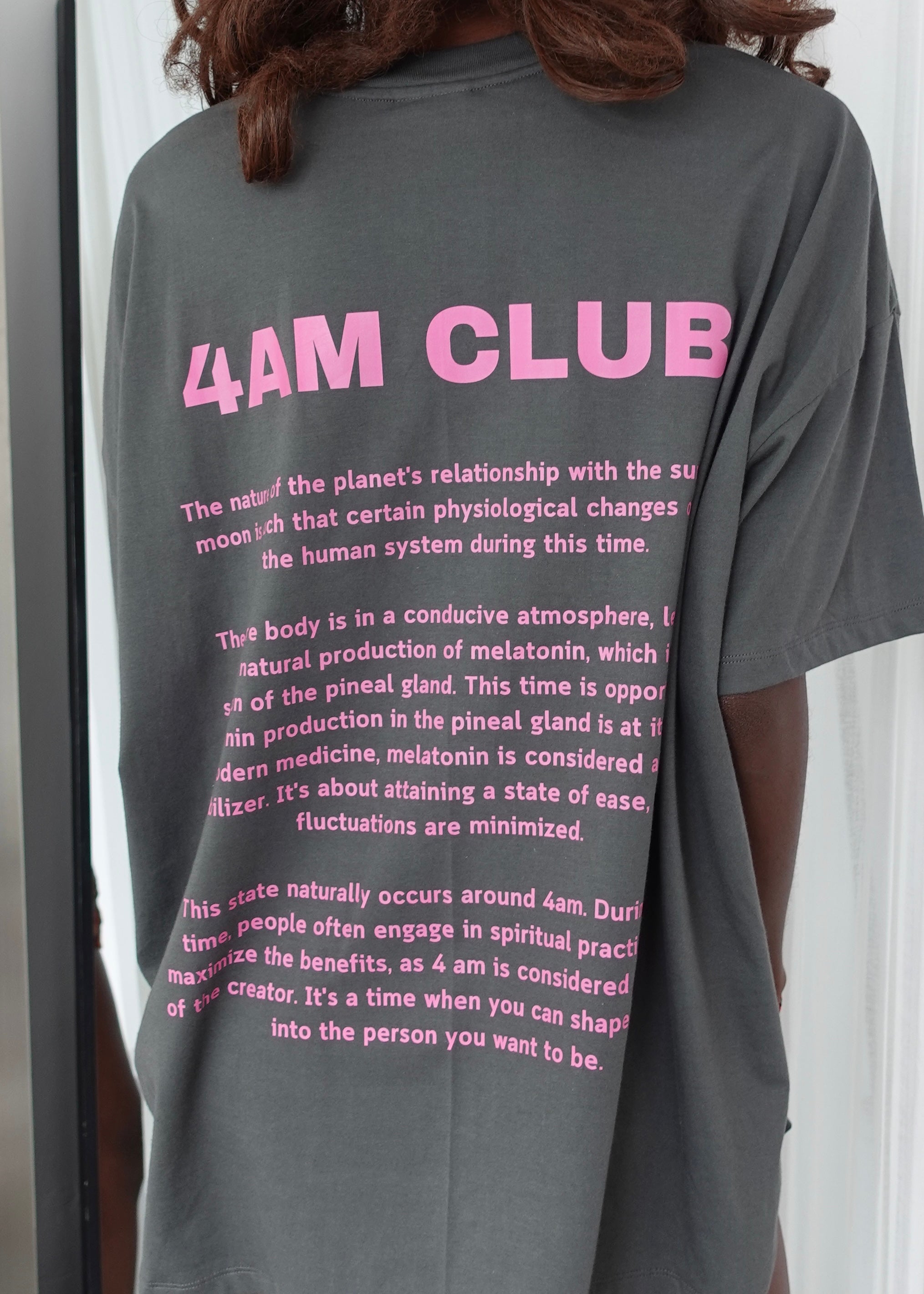 Oversized T-shirt 4AM CLUB Grey