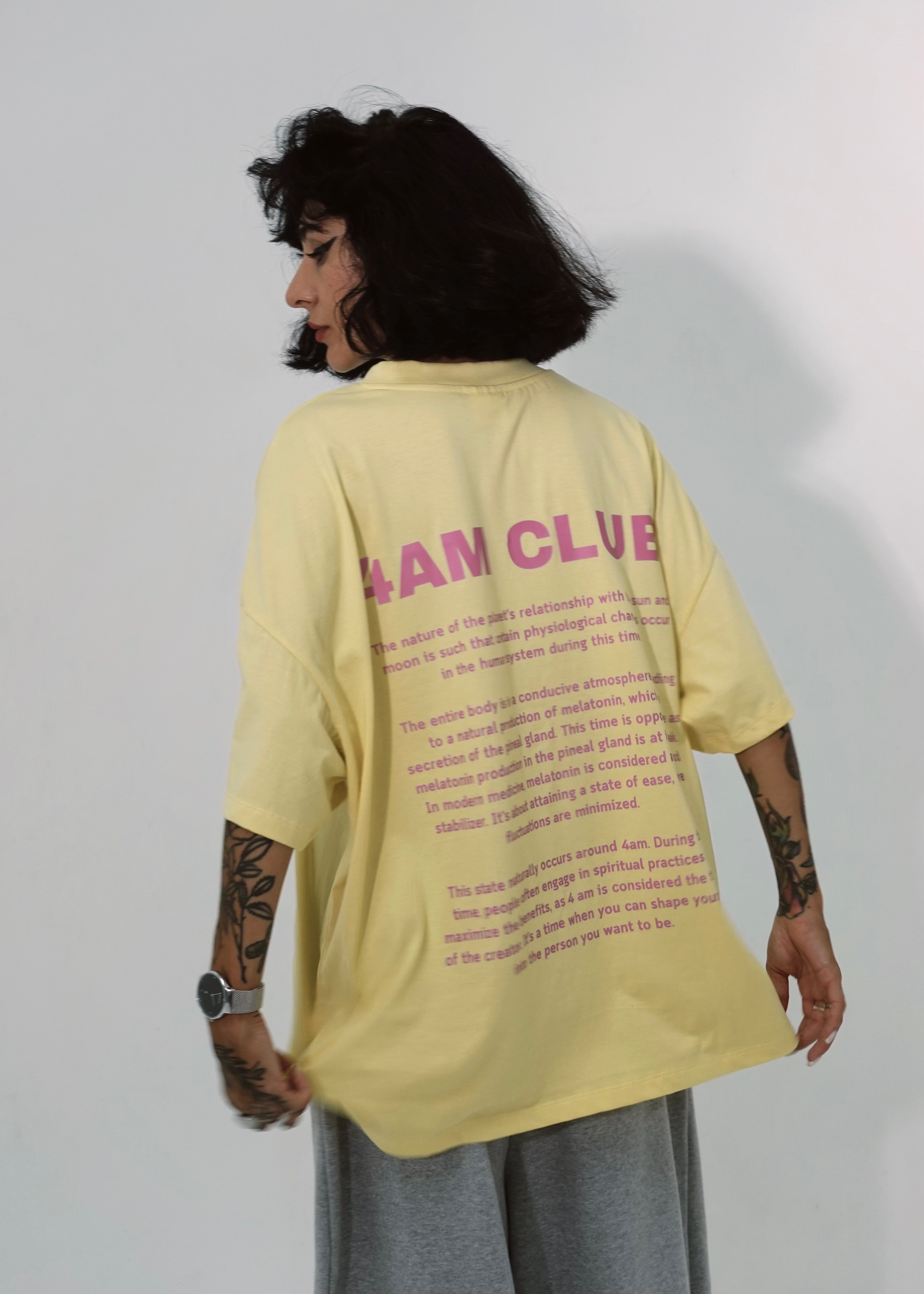 Oversized T-shirt 4AM CLUB Lemon