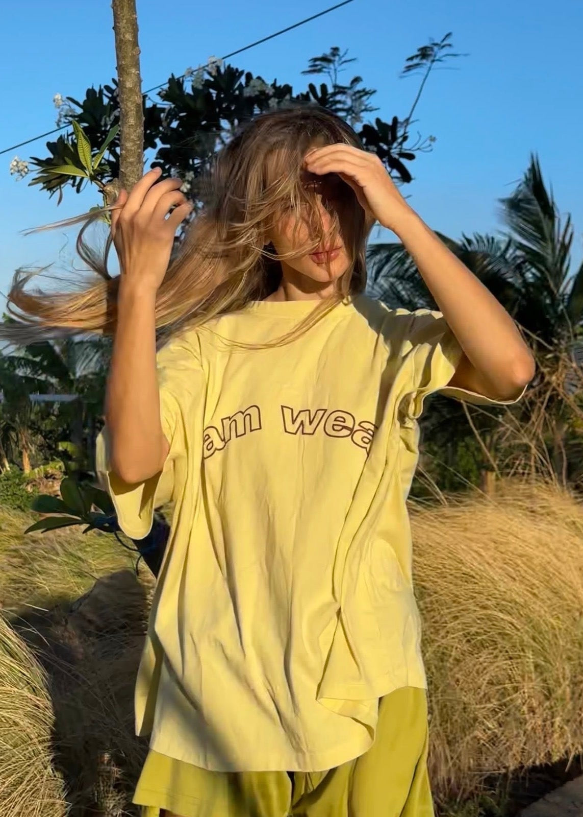Oversized T-shirt Lemon Brown Logo